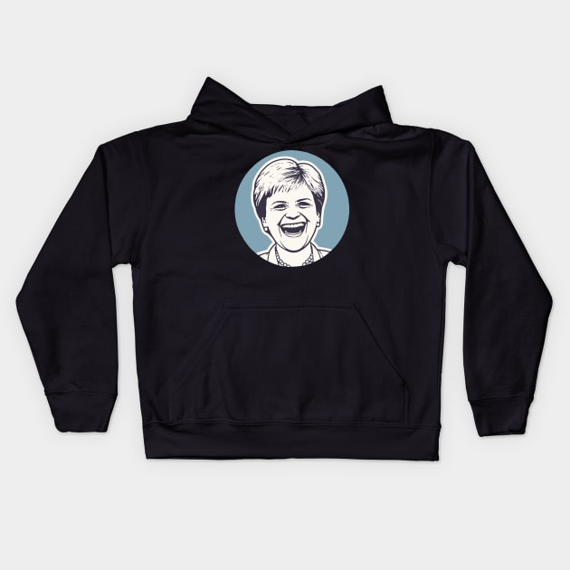 Nicola Sturgeon Kids Hoodie by morningmarcel